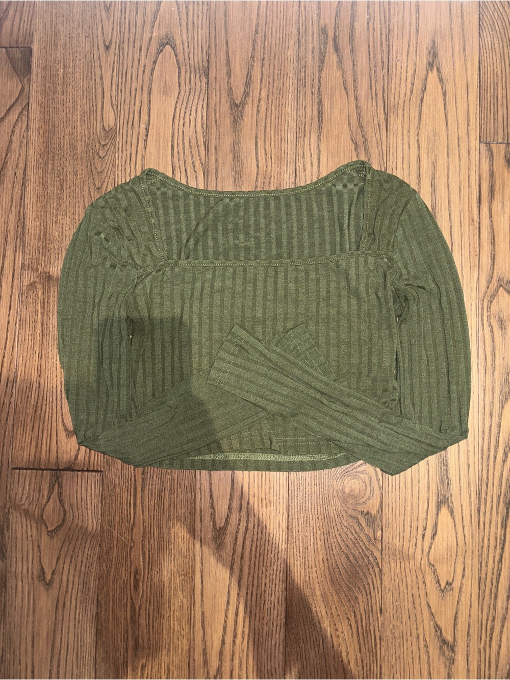 Olive Green Ribbed Women’s Long-sleeve